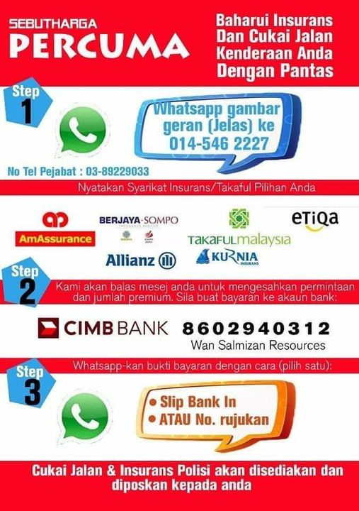 Renew Roadtax & Takaful Insurans Kenderaan Segera. Pantas 