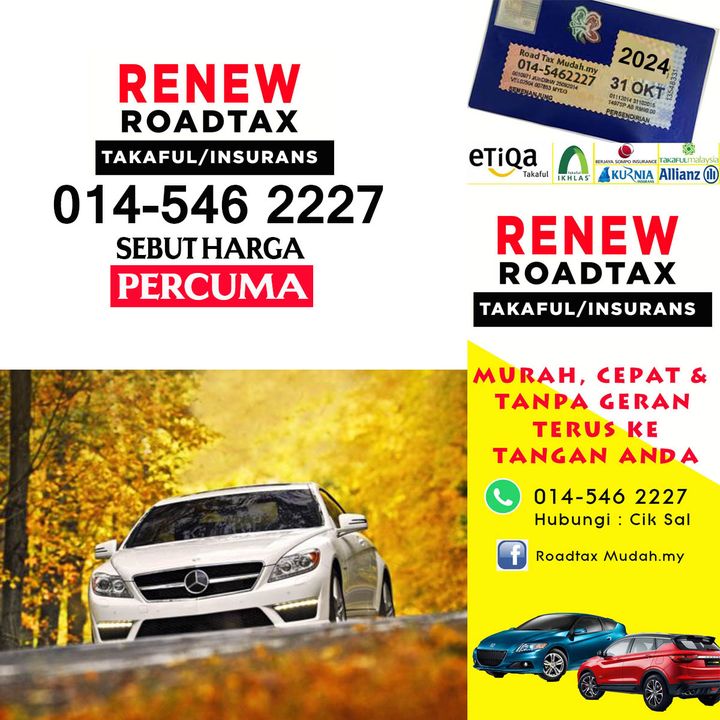 Renew Roadtax & Takaful Insurans Kenderaan Segera. Pantas 