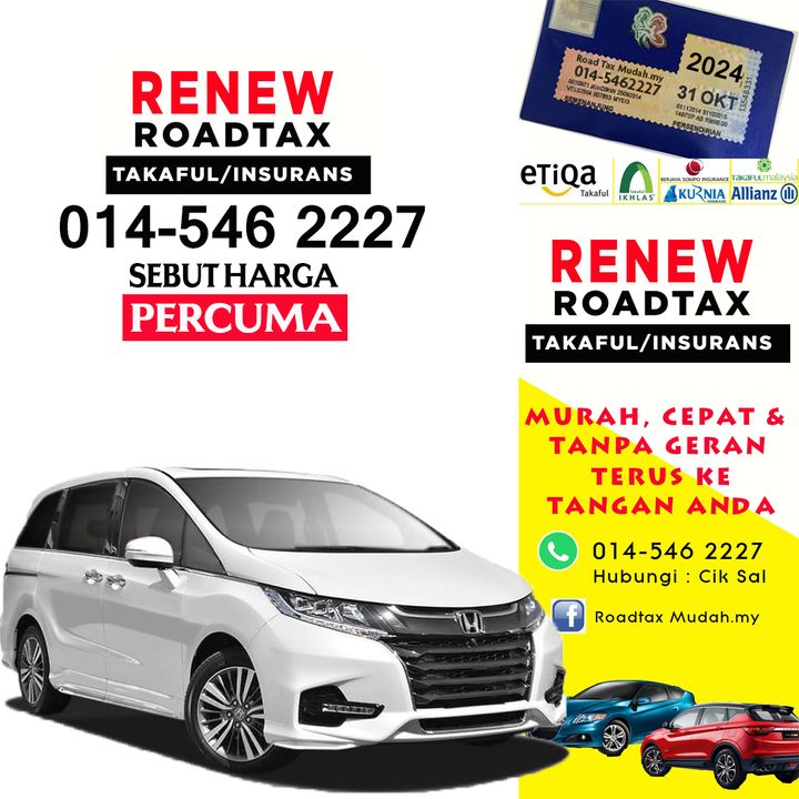 Renew Roadtax & Takaful Insurans Kenderaan Segera. Pantas 