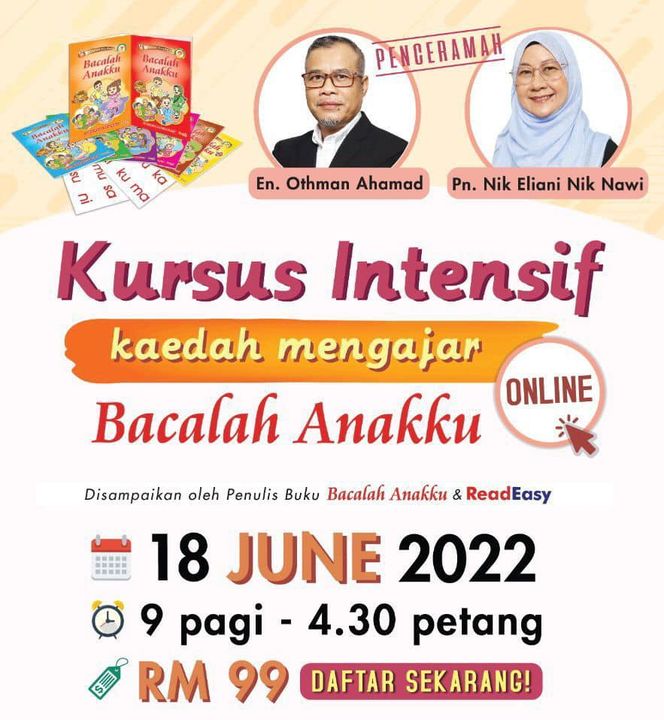 Pendaftaran Kursus Intensif Bacalah Anakku Dan Readeasy Bulan 