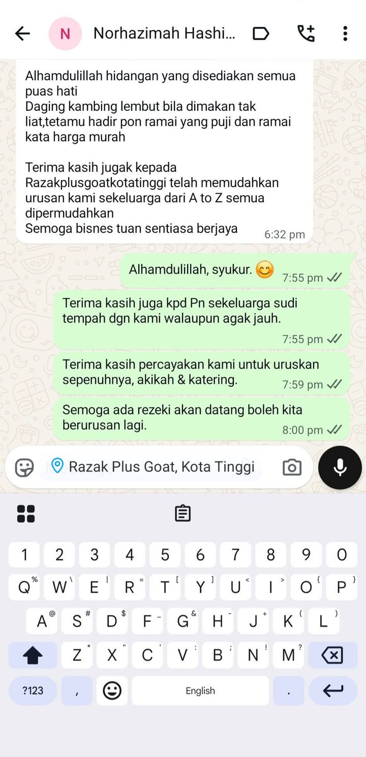 Tempahan: Majlis Akikah (100 Pax) 