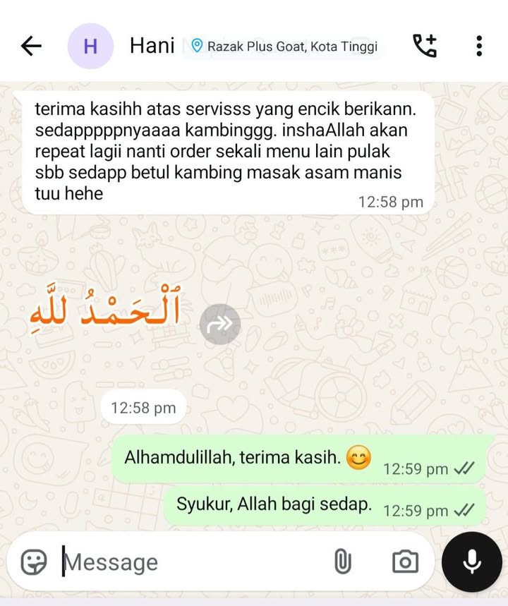 Tempahan: Majlis Akikah 