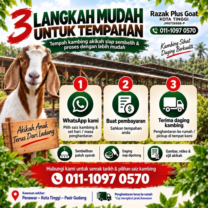 Nak Tempah Kambing Untuk Akikah Anak? 
