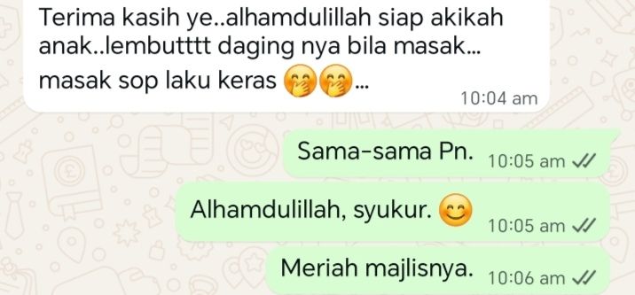 Kita Hargai Sangat Bila Ada Customer Yang Sudi 