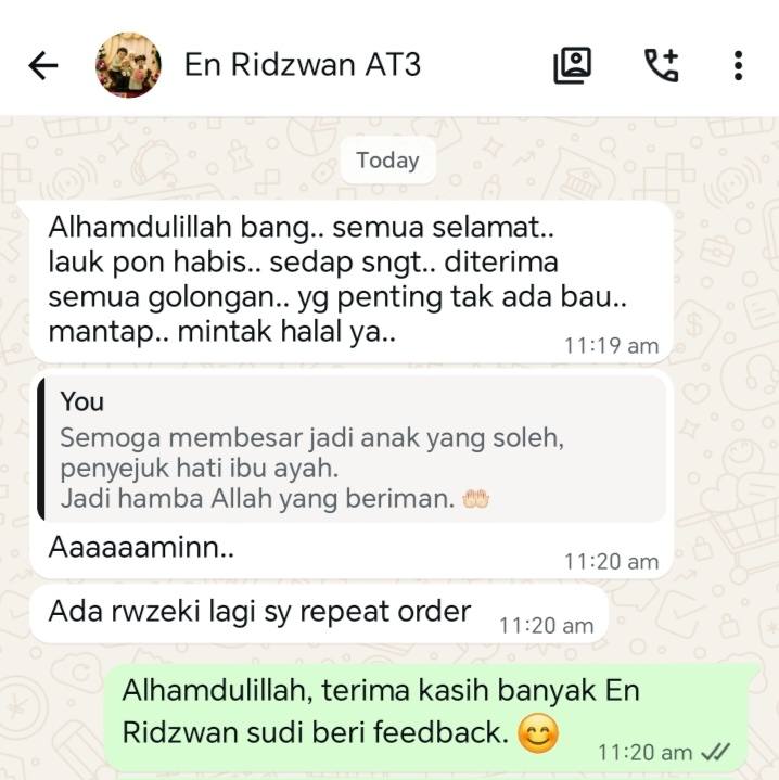 Terima Kasih En Ridzwan Sekeluarga Sudi Berkongsi Rezeki 