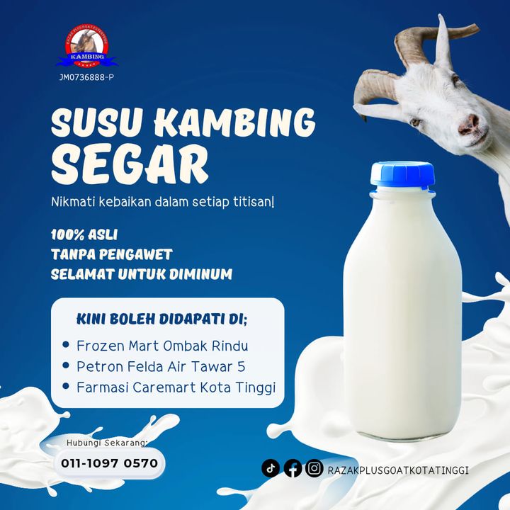 Jom Nikmati Kebaikan Susu Kambing Segar, Hari Ini. 