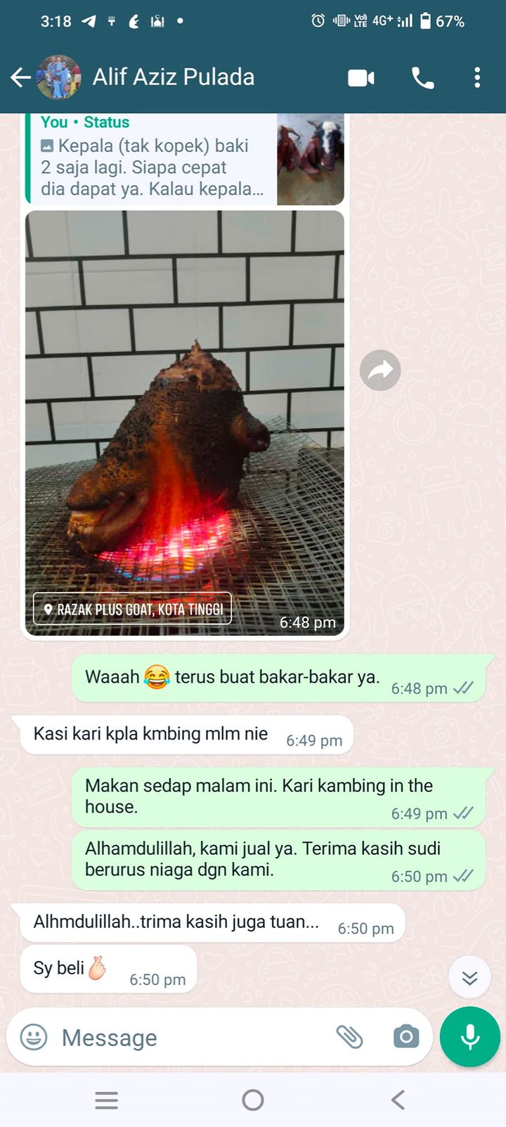 Kepada Peminat Kari Kepala Kambing, Boleh Dapatkan Kepala 