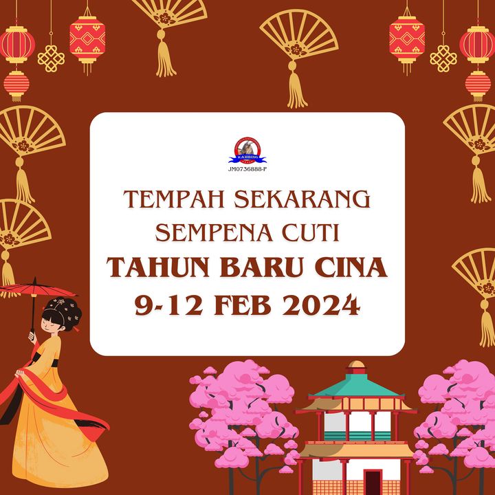 Tempahan Akikah Cuti Tahun Baru Cina 2024