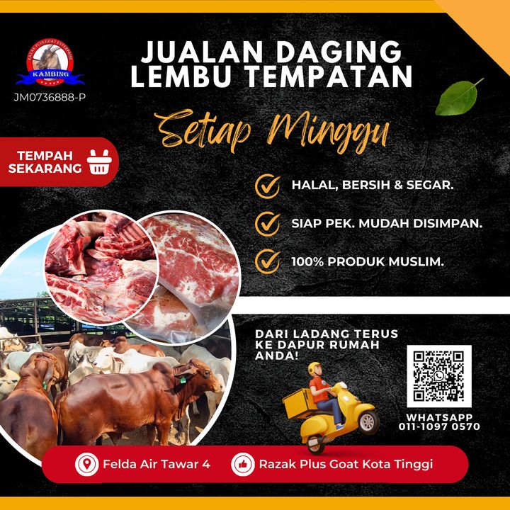 Jualan Daging Lembu Tempatan. 