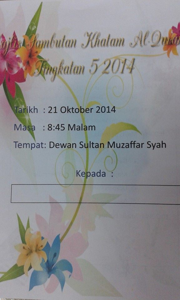 Majlis Khatam Al-quran Ting 5 Pada; 