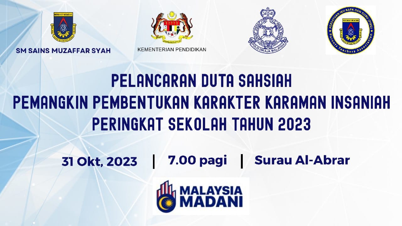 Pelancaran Duta Sahsiah Pembentukan Karakter Karama Peringkat Sekolah 