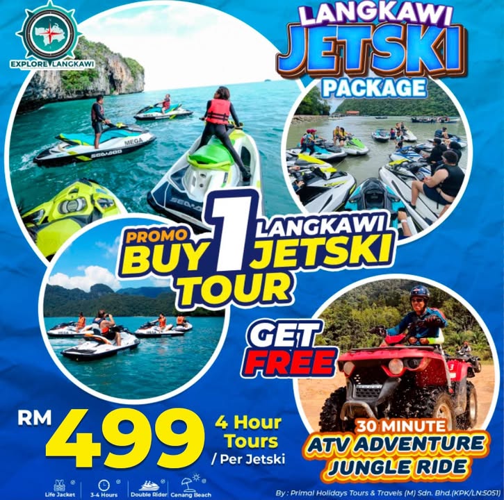 Promotion!!! Buy Jetski Tour(4hour) + Free (30min) Atv 