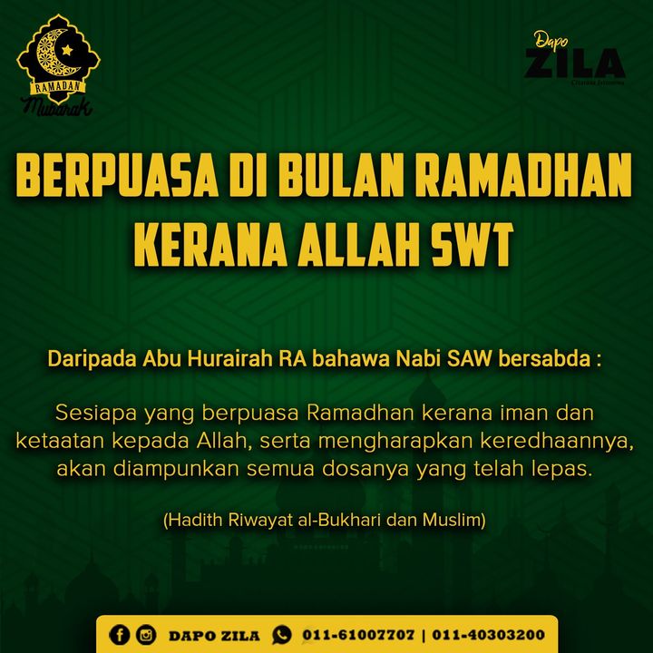 Berpuasa Di Bulan Ramadhan Kerana Allah Swt 