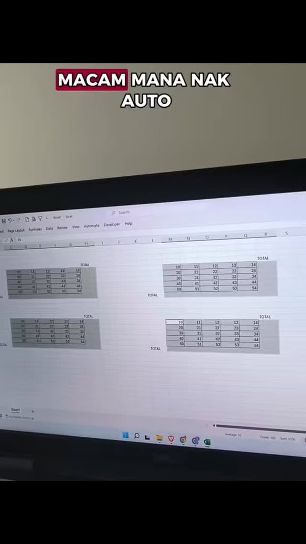 Recap Cara Autosum Dalam Excel  