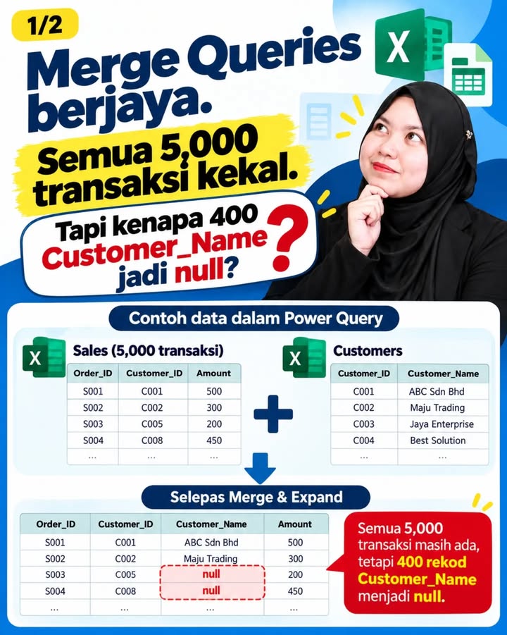 “merge Queries Berjaya. Semua 5,000 Transaksi Kekal. Tapi 