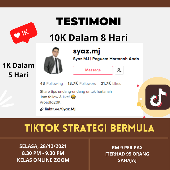 Last Call Kelas Tiktok Strategi Bermula 