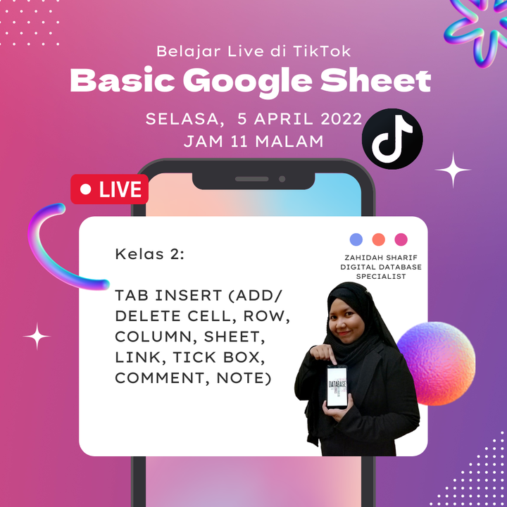 Live 44, Kelas 2 Basic Google Sheet 