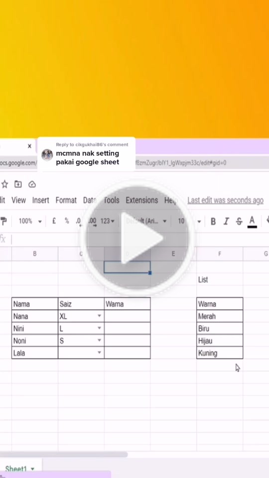 Cuti-cuti Ni Jom Refresh Ilmu Google Sheet 