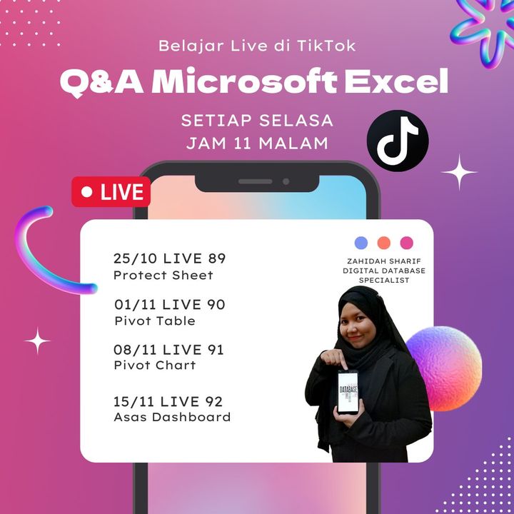 Ini Jadual Live Tiktok Zahidah Sharif Untuk 4 