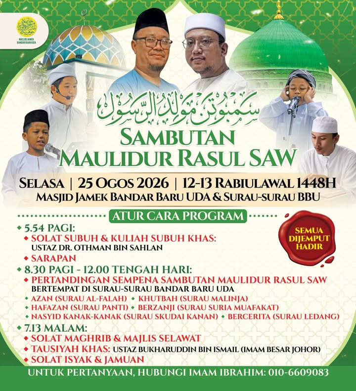 Pertandingan Ilmiah Sempena Maulid Al Nabi Di Surau-surau 