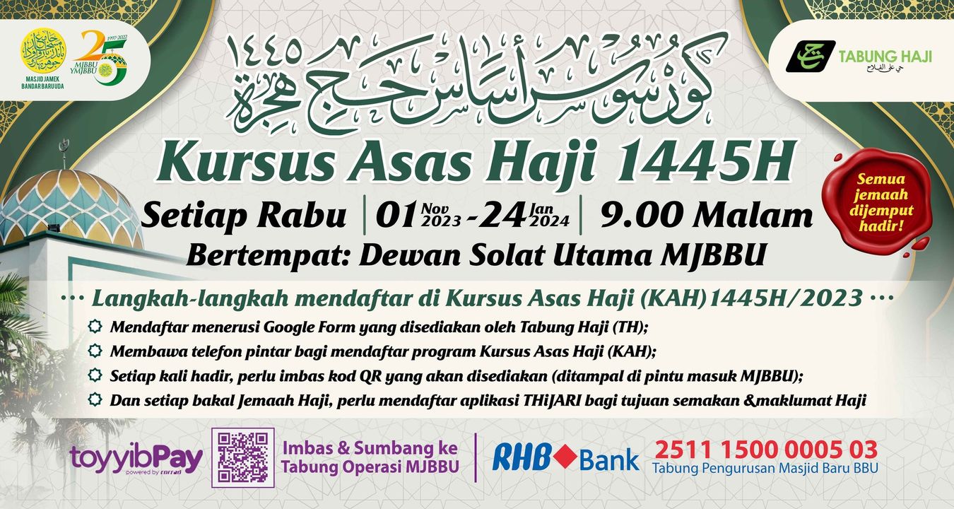 Siri Ke-3 Bagi Kursus Asas Haji (kah) 1445h 