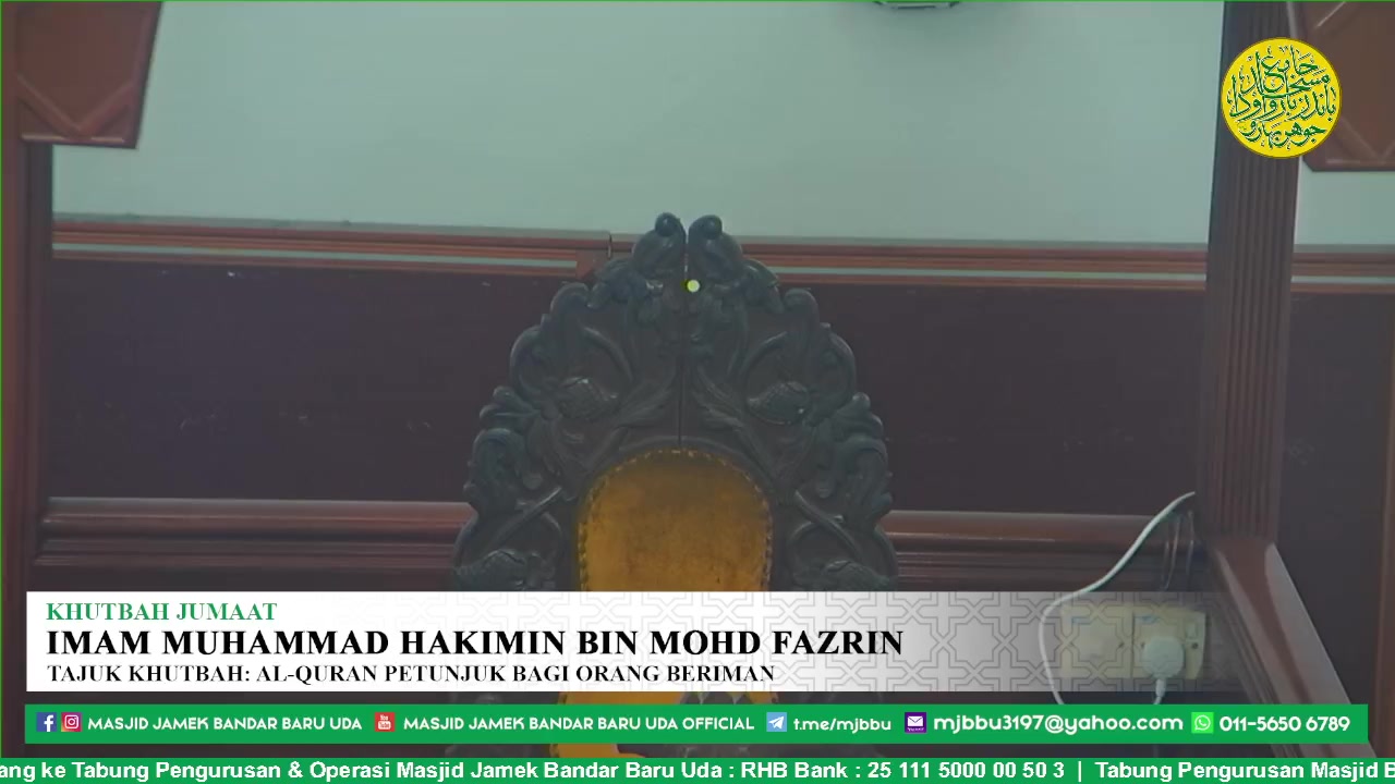 Siaran Langsung Khutbah Jumaat 07 April 2023 16 