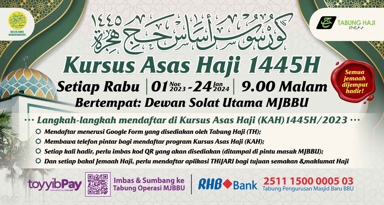 Kursus Asas Haji 1445h Malam Ini Akan Bersambung 