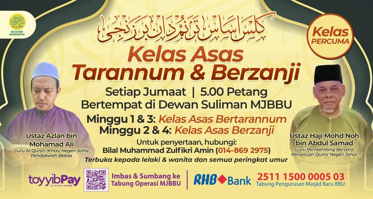 Kelas Tarannum Mjbbu Akan Berjalan Seperti Biasa Petang 