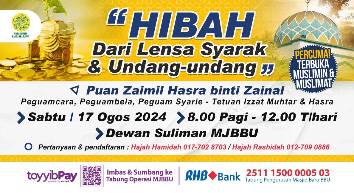 Mari Sertai Program Berkenaan Pengurusan Dan Hukum-hakam Harta 