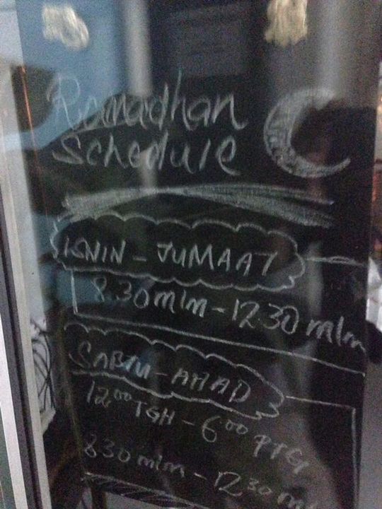 Waktu Operasi Kami Sepanjang Bulan Puasa Isnin Jumaat 