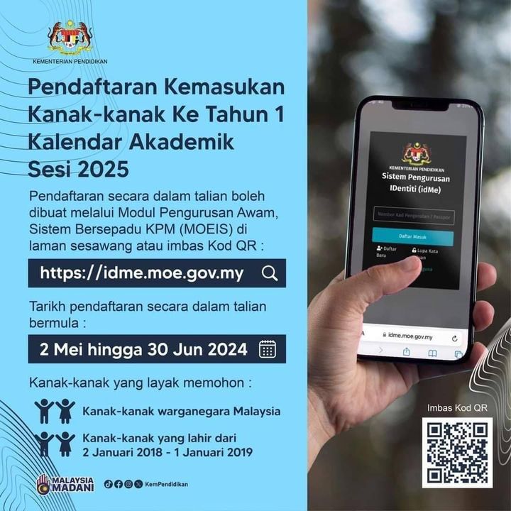 Assalamualaikum Dan Salam Sejahtera Pengumuman Pendaftaran Kemasukan Kanak 