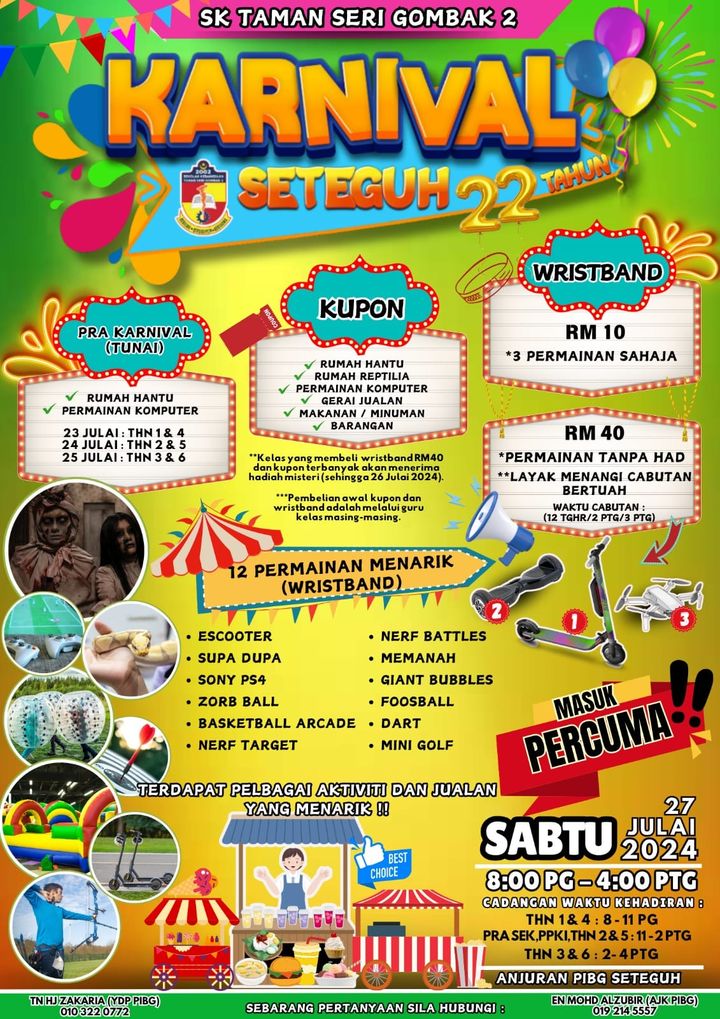 Karnival Datang Lagi 27 Julai 2024 Sabtu 