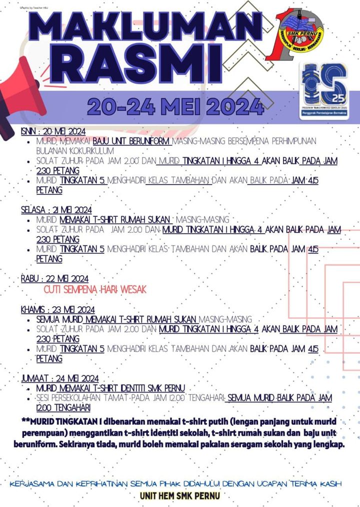 Sebagai Makluman Dan Panduan Kepada Warga Smk Pernu 