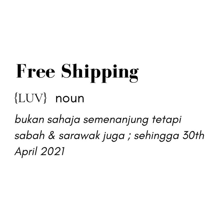 Free Shipping Sehingga 30th April 2021 