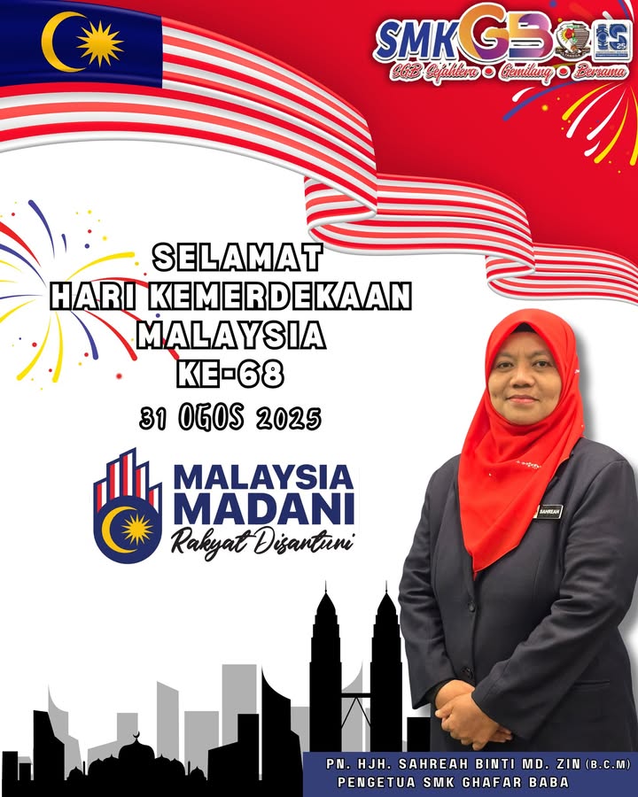 “salam Kemerdekaan Daripada Warga Pendidik Smk Ghafar Baba” 