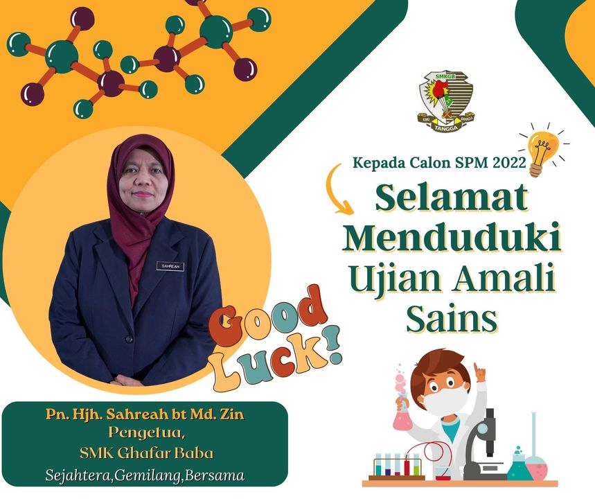 Selamat Menduduki Ujian Amali Sains Kepada Semua Murid 