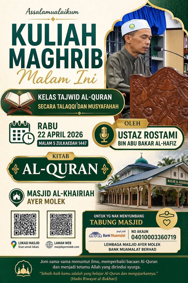 Kelas Tajwid Al-quran Secara Talaqqi Dan Musyafahah. 