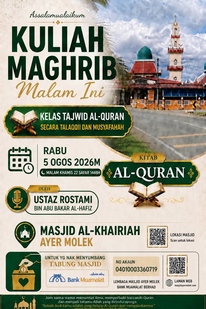 Kuliah Maghrib Malam Ini. 