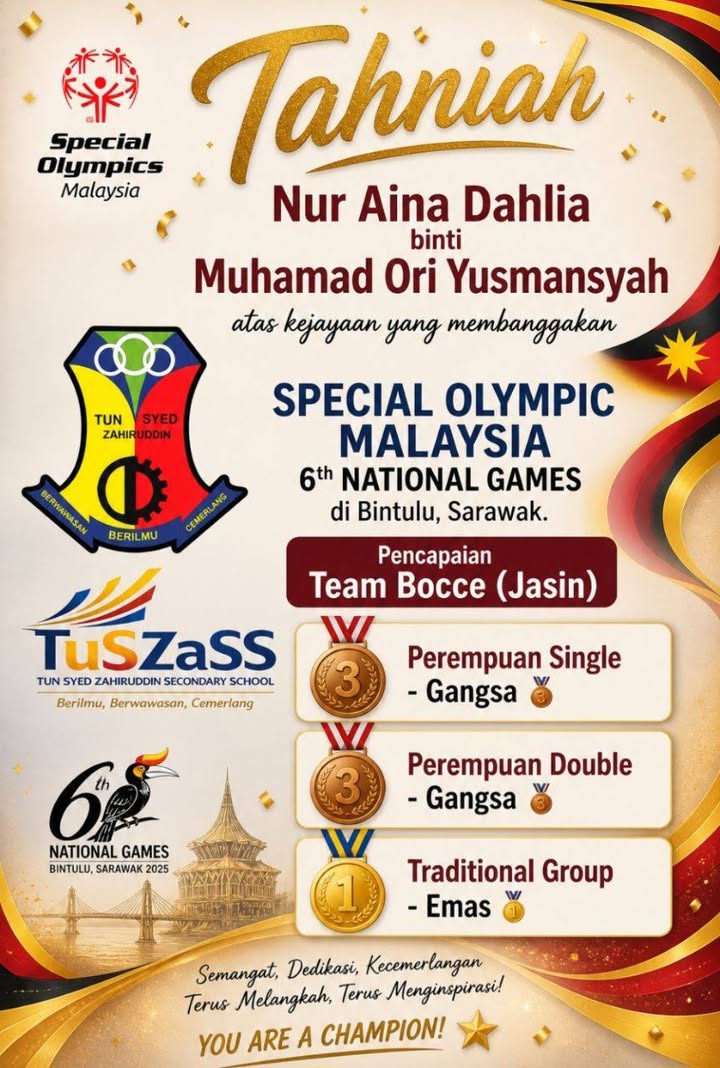 Tahniah Pada Nur Aina Dahlia Atas Kejayaan Yang 