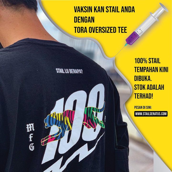 Siapa Yang Dah Dapatkan Vaksin Tora Oversized Tee, 