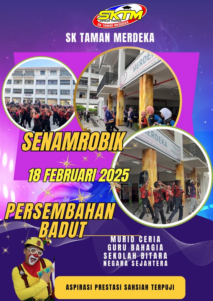 Aktiviti Senamrobik Persembahan Badut Tarikh 18 Februari 2025 