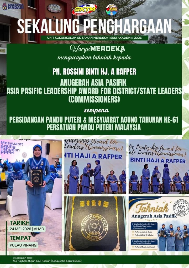 Setinggi-tinggi Tahniah Diucapkan Kepada Pn Rossini Binti Hj 