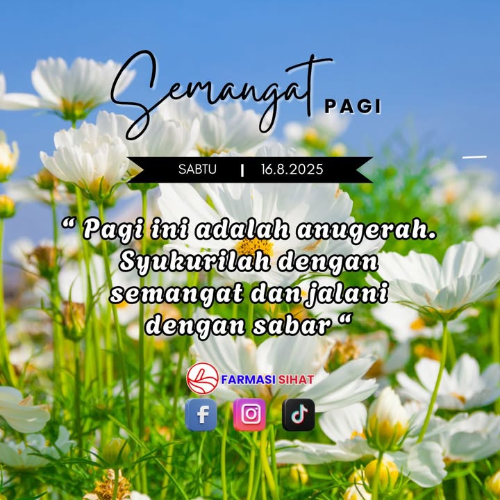 Selamat Hari Sabtu, Semoga Dapat Rehat Yang Berkualiti 