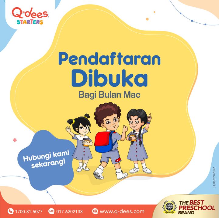 Pendaftaran Bagi Bulan Mac Kini Dibuka. Daftarkan Anak 