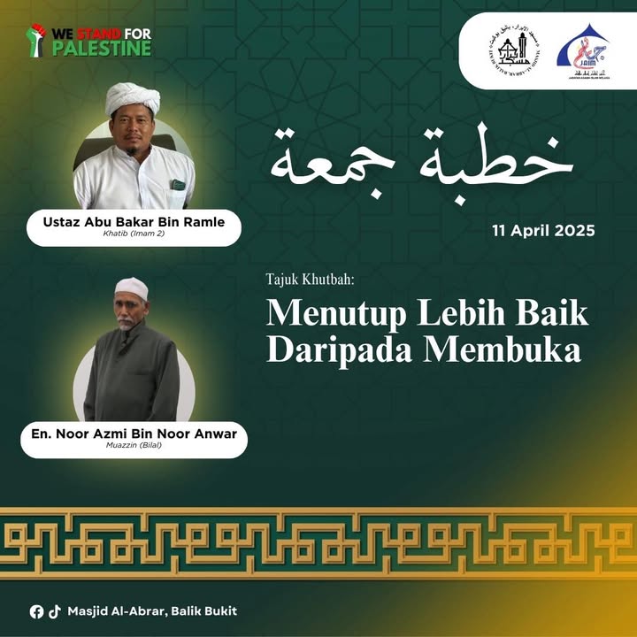 11 April 2025 12 Syawal 1446h Menutup Lebih 