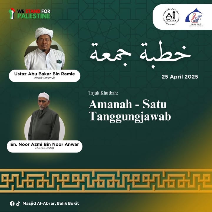 25 April 2025 26 Syawal 1446h Amanah Satu 