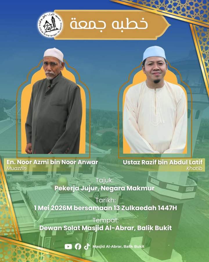 Khutbah Jumaat (1 Mei 2026) 