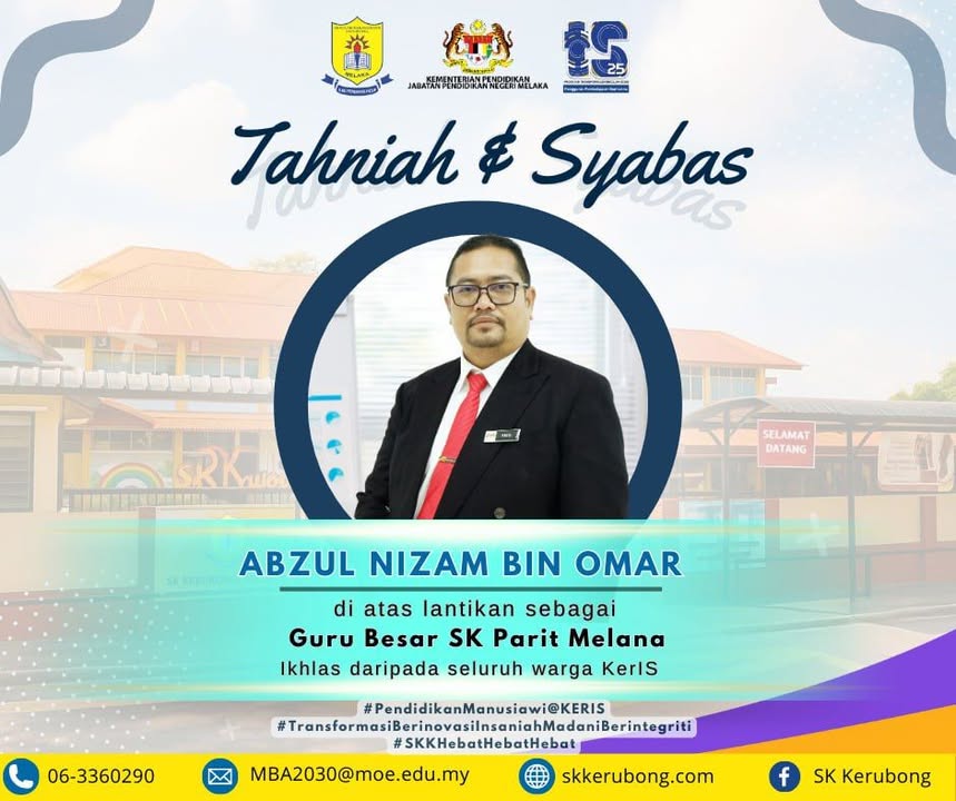 Sekalung Tahniah Dan Syabas: Pelantikan Guru Besar Baharu 