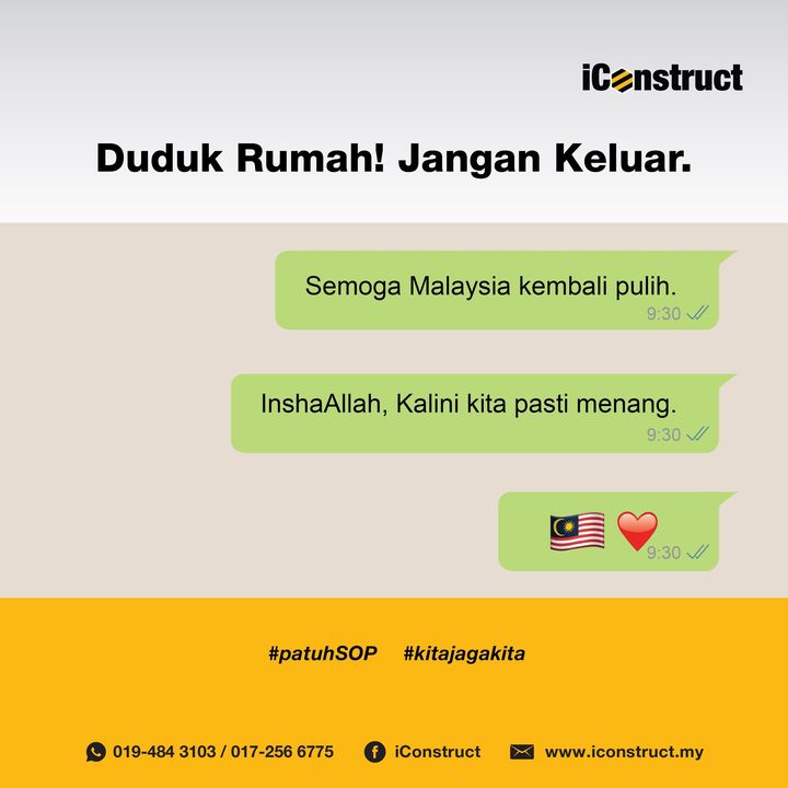 Duduk Rumah! Jangan Keluar. 2 Minggu Je Bang. 