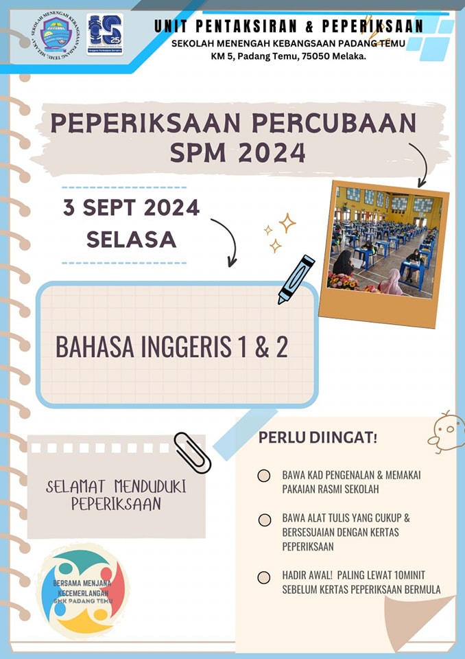 Selamat Menduduki Peperiksaan Percubaan Spm 2024 Selamat Maju 